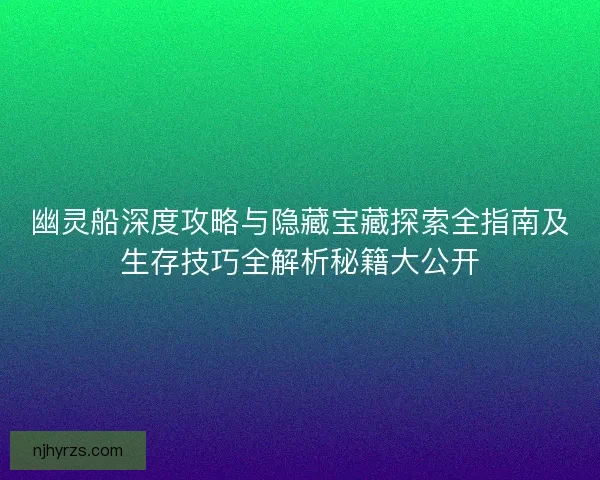 幽灵船深度攻略与隐藏宝藏探索全指南及生存技巧全解析秘籍大公开